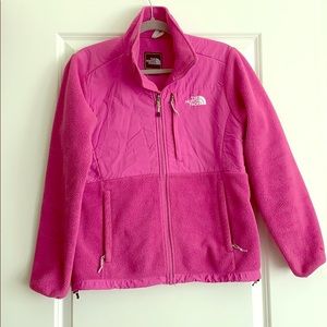 Pink North Face, worn